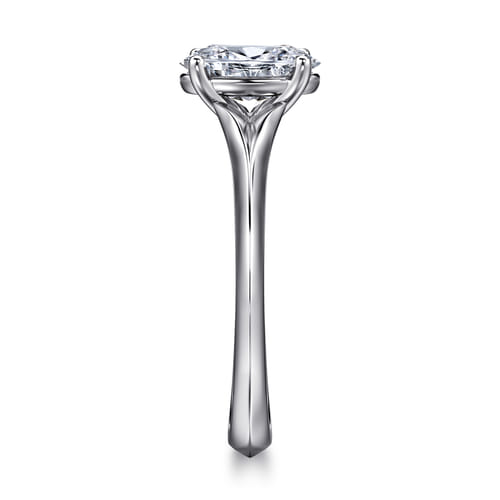 14K White Gold Oval Diamond Engagement Ring