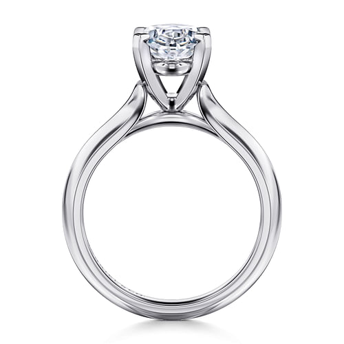 14K White Gold Oval Diamond Engagement Ring