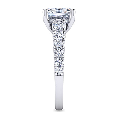 14K White Gold Oval Diamond Engagement Ring