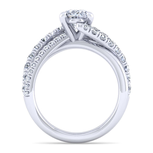 14K White Gold Oval Diamond Engagement Ring