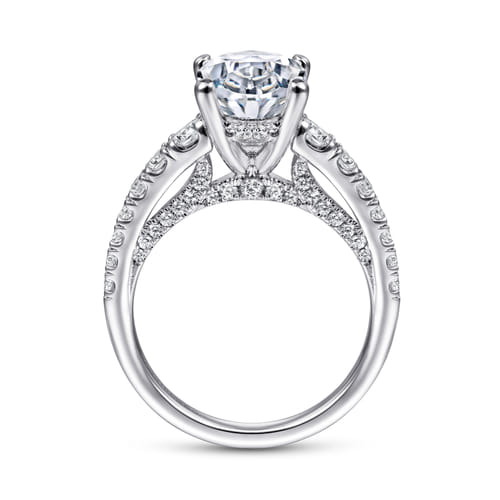 14K White Gold Oval Diamond Engagement Ring