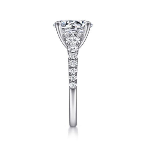 14K White Gold Oval Diamond Engagement Ring