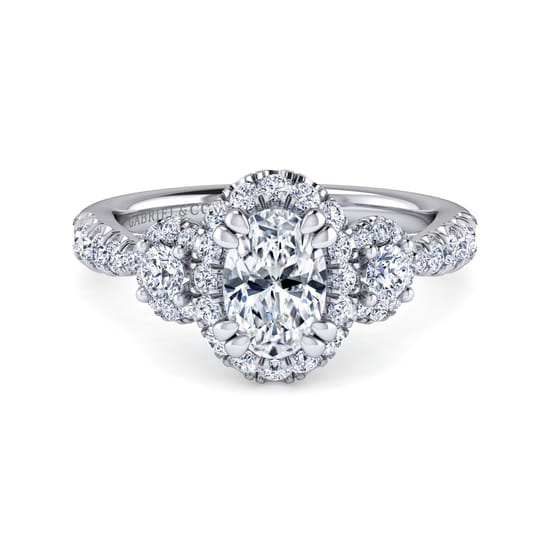 Gabriel - 14K White Gold Oval Diamond Engagement Ring