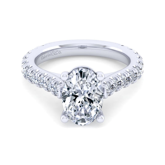 Gabriel - 14K White Gold Oval Diamond Engagement Ring