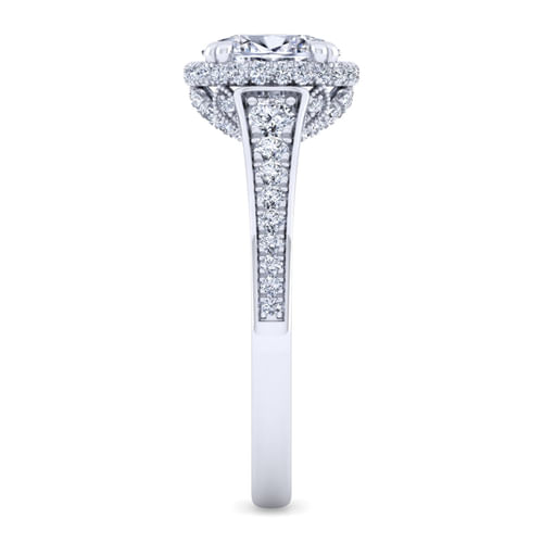 14K White Gold Oval Diamond Engagement Ring