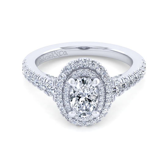 Gabriel - 14K White Gold Oval Diamond Engagement Ring