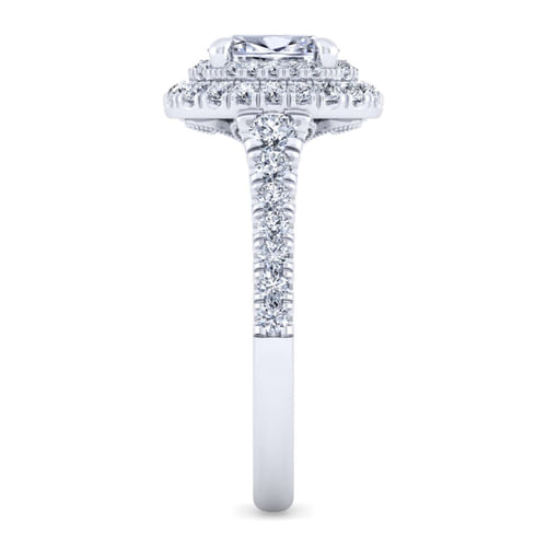 14K White Gold Oval Diamond Engagement Ring