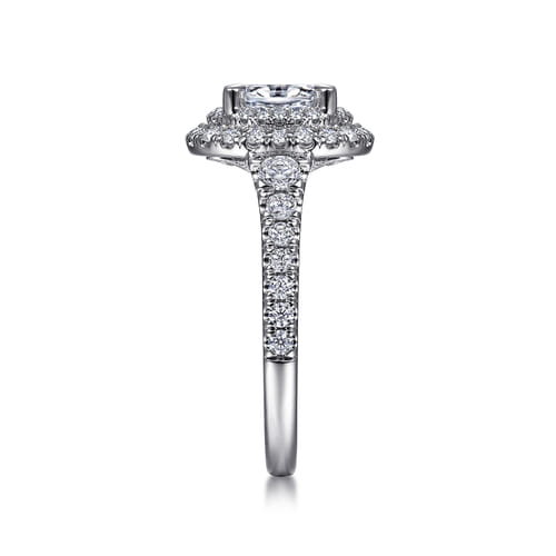 14K White Gold Oval Diamond Engagement Ring
