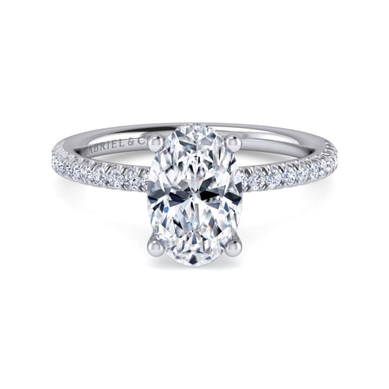 Gabriel - 14K White Gold Oval Diamond Engagement Ring