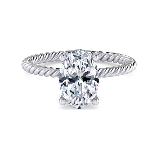 Gabriel - 14K White Gold Oval Diamond Engagement Ring