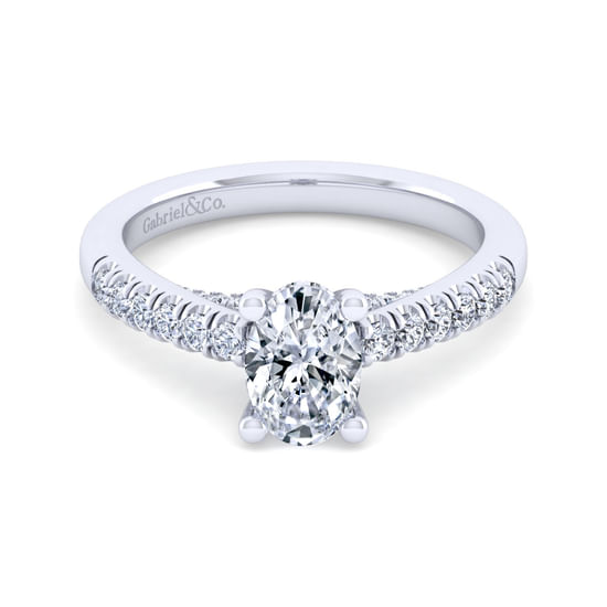 Gabriel - 14K White Gold Oval Diamond Engagement Ring