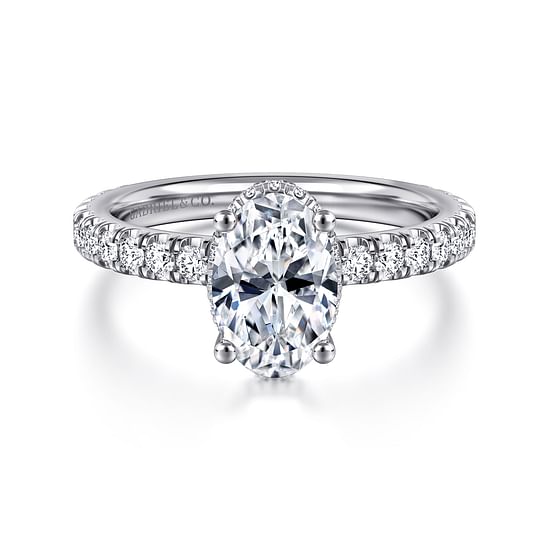 Gabriel - 14K White Gold Oval Diamond Engagement Ring