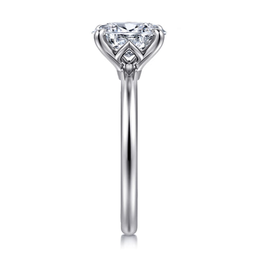 14K White Gold Oval Diamond Engagement Ring