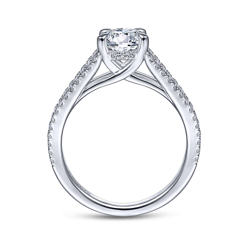 14K White Gold Oval Diamond Engagement Ring