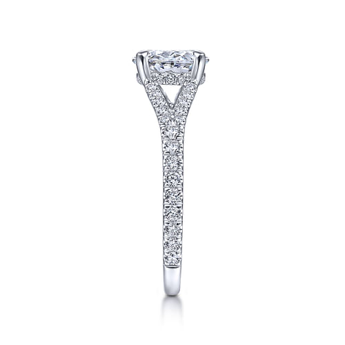 14K White Gold Oval Diamond Engagement Ring