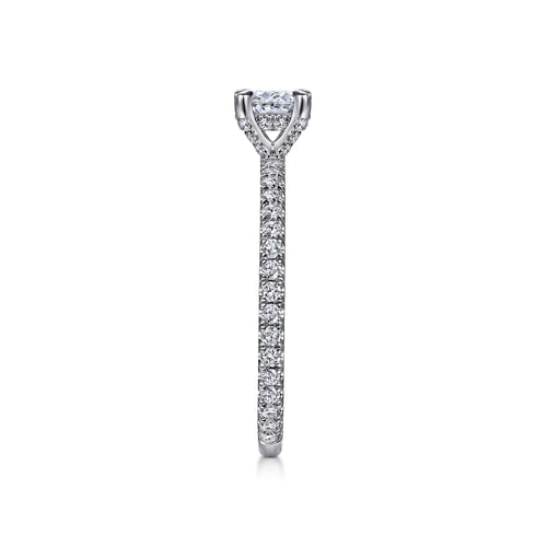 14K White Gold Oval Diamond Engagement Ring