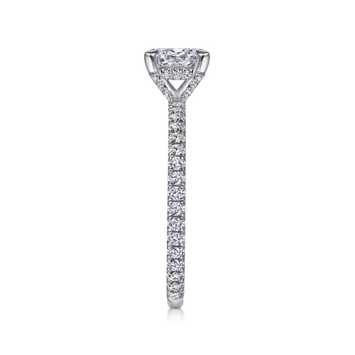 14K White Gold Oval Diamond Engagement Ring