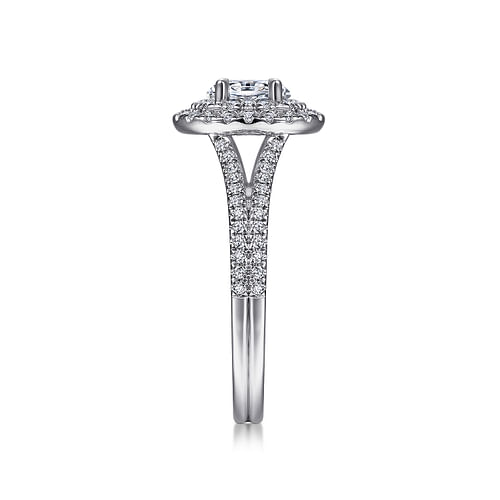 14K White Gold Oval Diamond Engagement Ring