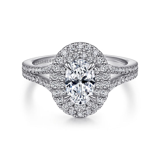 Gabriel - 14K White Gold Oval Diamond Engagement Ring