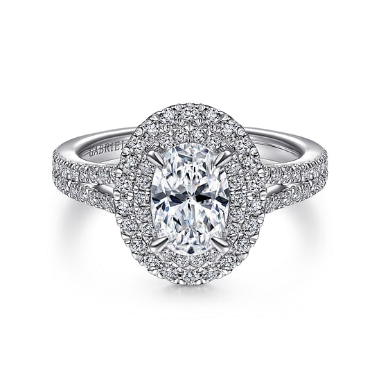 Gabriel - 14K White Gold Oval Diamond Engagement Ring