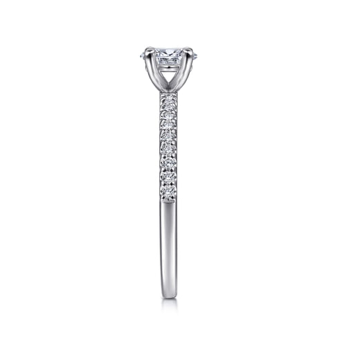 14K White Gold Oval Diamond Engagement Ring