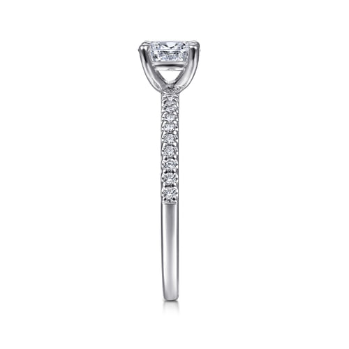 14K White Gold Oval Diamond Engagement Ring
