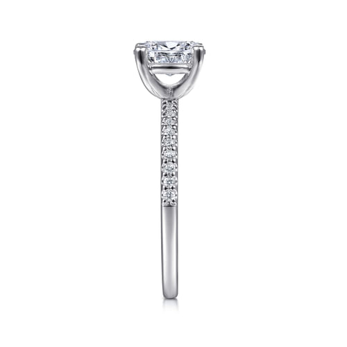 14K White Gold Oval Diamond Engagement Ring