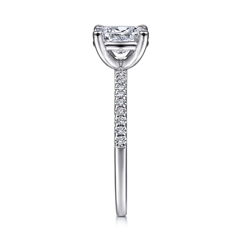 14K White Gold Oval Diamond Engagement Ring