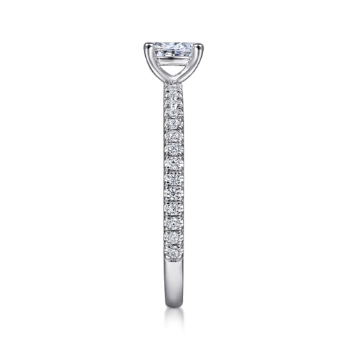 14K White Gold Oval Diamond Engagement Ring