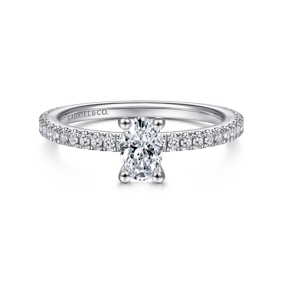 Gabriel - 14K White Gold Oval Diamond Engagement Ring