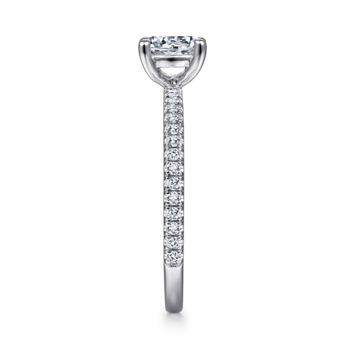 14K White Gold Oval Diamond Engagement Ring