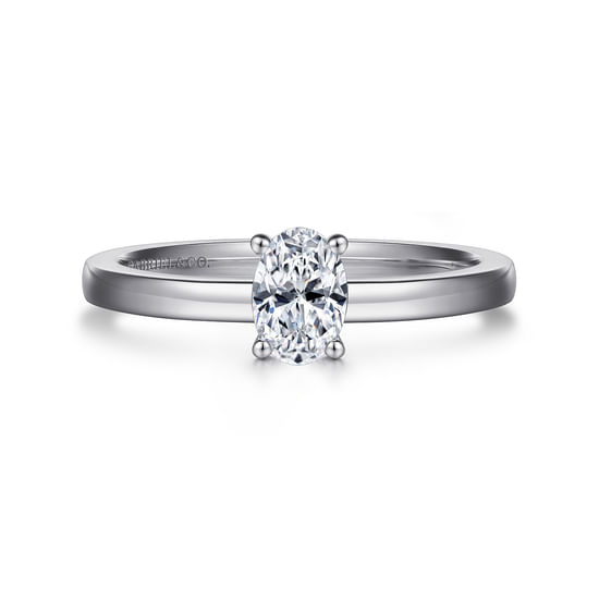 Gabriel - 14K White Gold Oval Diamond Engagement Ring