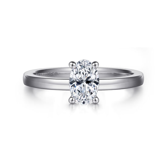 Gabriel - 14K White Gold Oval Diamond Engagement Ring