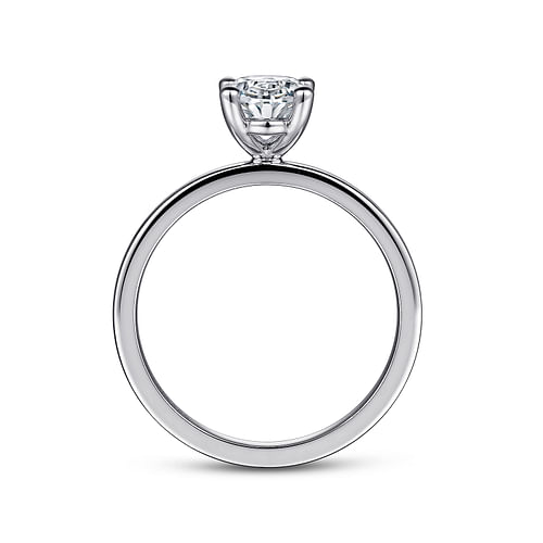 14K White Gold Oval Diamond Engagement Ring