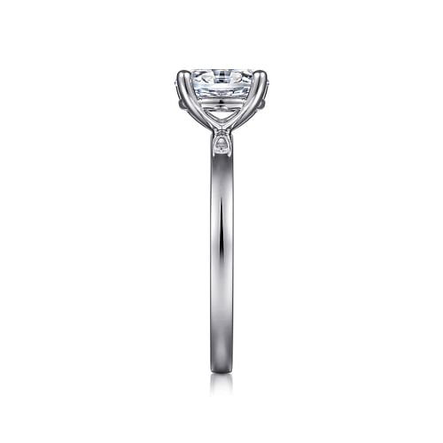 14K White Gold Oval Diamond Engagement Ring