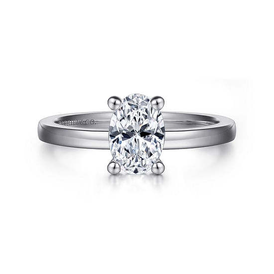 Gabriel - 14K White Gold Oval Diamond Engagement Ring