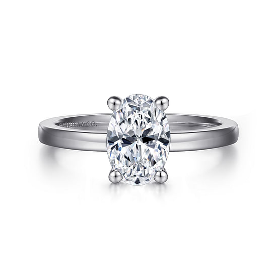 Gabriel - 14K White Gold Oval Diamond Engagement Ring