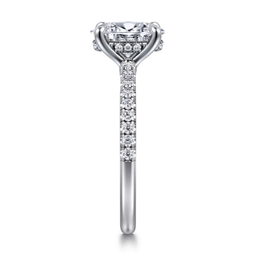 14K White Gold Oval Diamond Engagement Ring