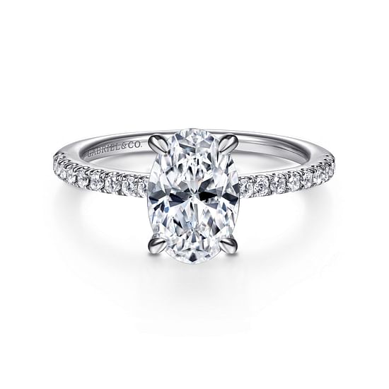 Gabriel - 14K White Gold Oval Diamond Engagement Ring