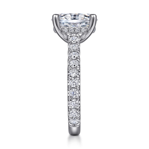 14K White Gold Oval Diamond Engagement Ring