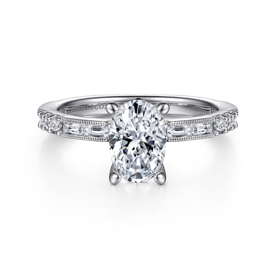 Gabriel - 14K White Gold Oval Diamond Engagement Ring Gabriel - 14K White Gold Oval Diamond Engagement Ring