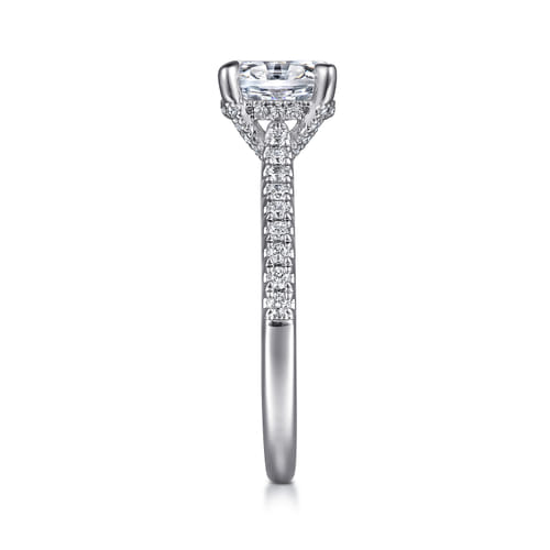 14K White Gold Oval Diamond Engagement Ring