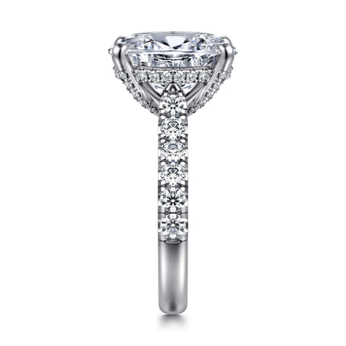 14K White Gold Oval Diamond Engagement Ring