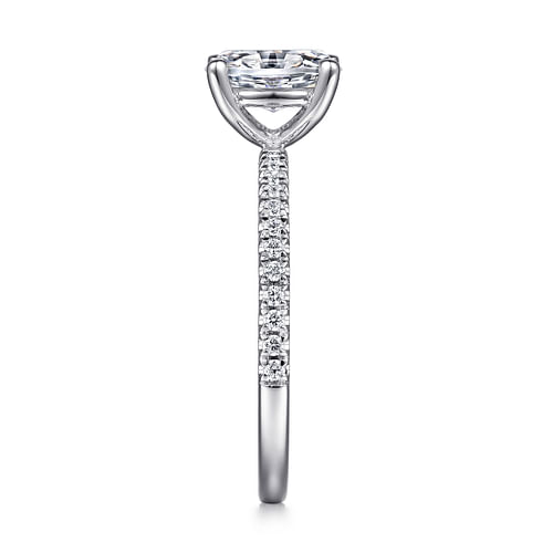 14K White Gold Oval Diamond Engagement Ring