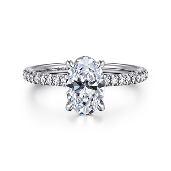 Gabriel - 14K White Gold Oval Diamond Engagement Ring