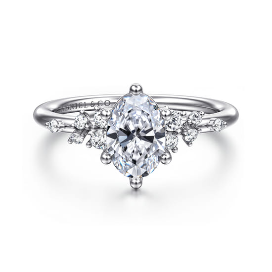 Gabriel - 14K White Gold Oval Diamond Engagement Ring