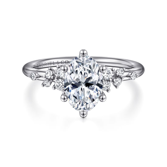 Gabriel - 14K White Gold Oval Diamond Engagement Ring