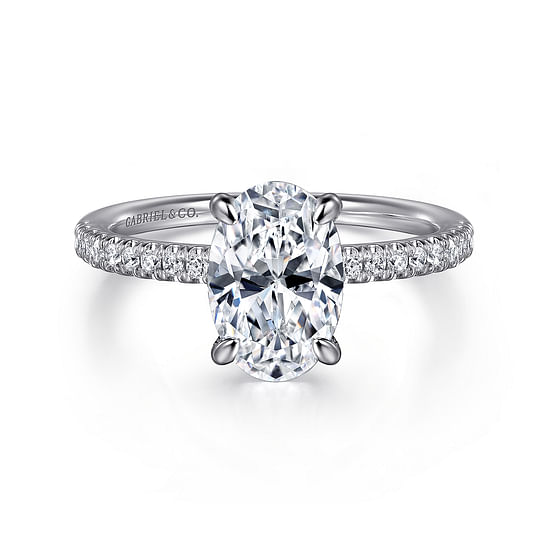 Gabriel - 14K White Gold Oval Diamond Engagement Ring