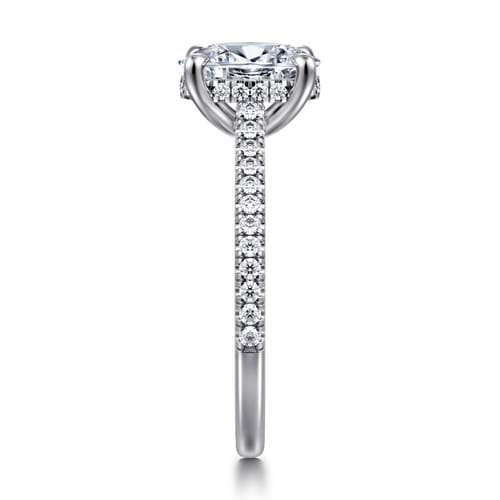 14K White Gold Oval Diamond Engagement Ring