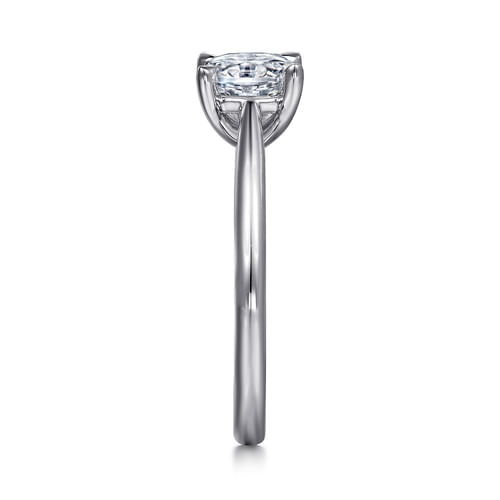 14K White Gold Oval Diamond Engagement Ring